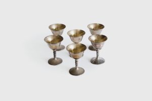 Walnut Silver Chalice Set
