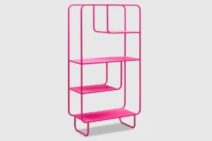 Wheeling Shelving Unit-Hot Pink