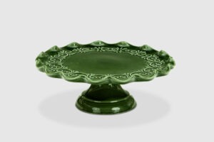 Hunter Green Ruffled Cake Stand